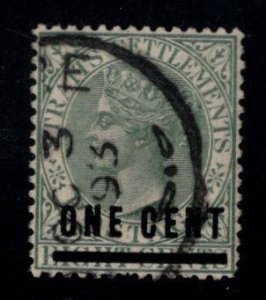 Straits Settlements Scott 82  used Victoria surcharged  stamp