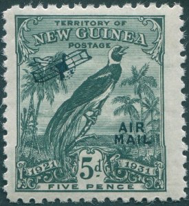 New Guinea 1931 5d deep blue-green Air Mail SG169 unused