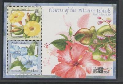 Pitcairn Islands Sc 520a 2000 Flowers stamp sheet mint NH