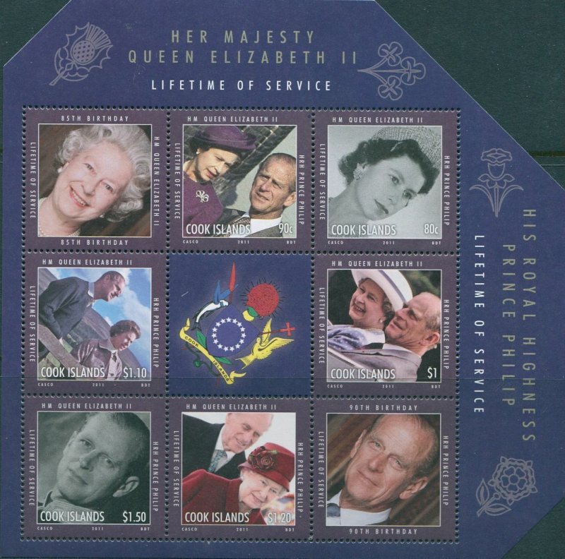 Cook Islands 2010 SG1601 Lifetime of Service QEII MS MNH