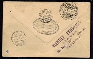 1932 Paraguay Graf Zeppelin Registe Cover to Berlin Germany LZ 127 Star of David