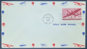 Scott C25  FDC  Twin Engine Transport Airplane    Border Cachet