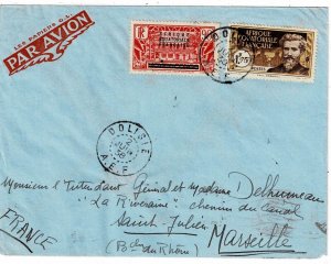 French Equatorial Africa 1938 Dolisie cancel on airmail cover to the U.S.