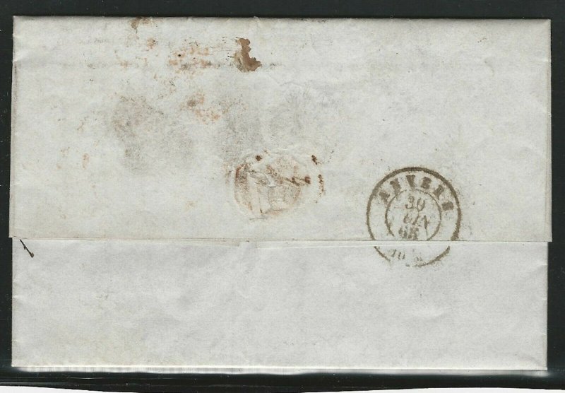 Great Britain, Scott #33 Plate #207, on 1865 Cover to Antwerp, Belgium