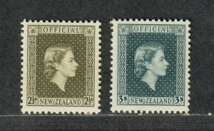 New Zealand Sc#o109+o111 M/NH/VF, Cv. $51.50