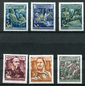 GERMANY DDR DEMOCRATIC REPUBLIC 1955 SCOTT 259-264 ENGELS SET PERFECT MNH