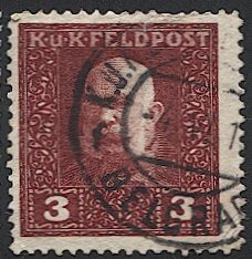 AUSTRIA 1915 MILITARY STAMPS Sc M24  3h, Used VF - Belgrade postmark