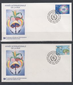 UN New York 475-476 Peace UN Postal Administration U/A Set of Two FDC