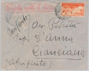 ITALY COLONIES: AOI - Postal History: 1940 ENVELOPE with cancellation: UF. POST. 1002 AO-