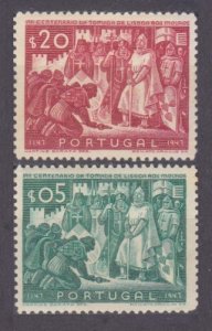 1947 Portugal 714-715 Conquest of Lisbon