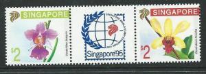 SINGAPORE SG653a 1991 SINGAPORE 95 STAMP EXHIBITION ORCHIDS MNH
