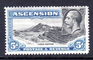 Ascension Island + 1934 +  sg 26 +   5d value  + Lightly Hinged  + 
