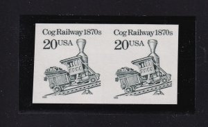 1995 Imperforate coil pair Sc 2463a 20c Cog Railway Transportation error MNH (Q5