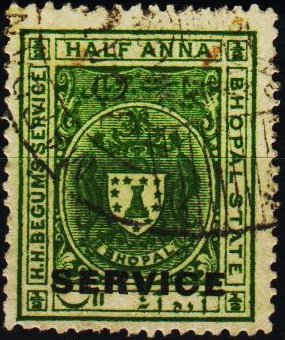 India(Bhopal). 1930 1/2a S.G.O309 Fine Used