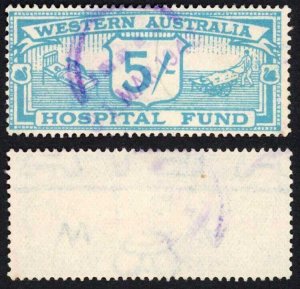 Western Australia 5/- Turquoise Hospital Fund BF11 Wmk INVERTED