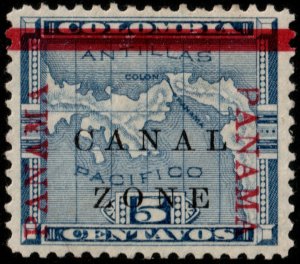 ✔️ CANAL ZONE 1904/1906 - PANAMA OVERPRINT SMALL 3RD 'A'  - SC. 12 MH [106]