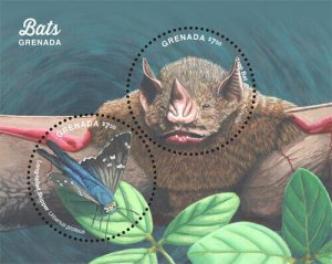 Grenada 2017 - Bats of Grenada - Souvenir Sheet of 2 Stamps - MNH