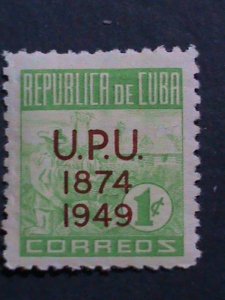 ​CUBA-1950 SC#449 CUBA-CIGARS-INDUSTRY-CETENARY OF UPU OVPT.MINT VERY FINE