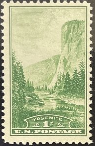 Scott #740 1934 1¢ National Parks Yosemite unused no gum