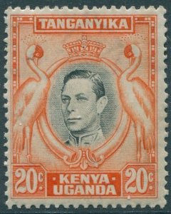 Kenya Uganda and Tanganyika 1938 SG139 20c black and orange KGVI cranes p13¼ MLH