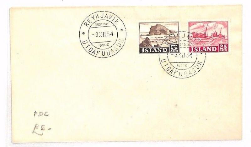 BF182 1954 ICELAND Reykjavik FDC 