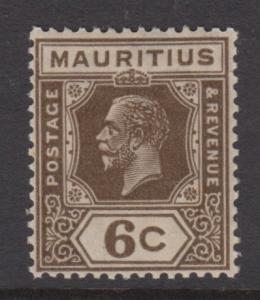 Mauritius - Scott 185 - KGV Definitive Issue -1922 - MNH - Single 6c Stamp