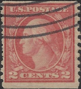 US Scott #453 Used VF 2 Cent Perf 10 Vert. George Washington Coil Stamp