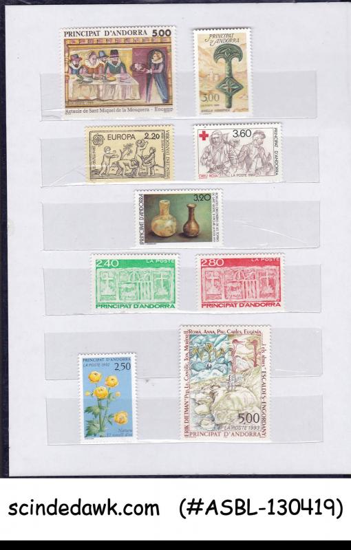 COLLECTION OF ANDORRA FRENCH STAMPS IN SMALL STOCK BOOK