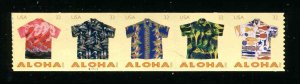 4597 - 4601 Aloha Shirts Strip of 5 32¢ Stamps 2012 MNH