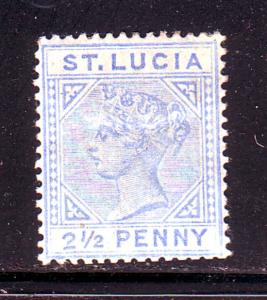 St Lucia Sc 30 1898  2 1/2d ultra Victoria stamp mint