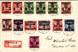 1940 Krakau Poland GG General Government Germany Registered Cover to Dresden