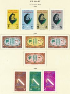 Kuwait collection mostly on Scott pages. Mint hinged, MUH and Used. High Value 