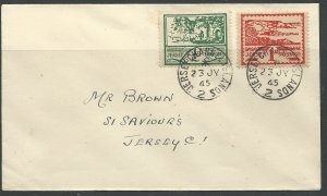 Great Britain-Jersey  # N3-N4  Used on Cover  (1)  VF