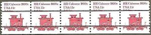 United States #1905a 11c Caboose precancel coil strip of 5 MNH plate #1  (1984)