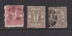 Japan - #14a, #32, #36 used, cat. $ 122.00