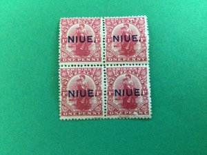 Niue 1917 mint never hinged stamps block minor damage A14705