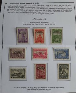 German Occupation SERBIA 1943 Bombing Fund # Stamped Full set Mi 99-107 $HCV$