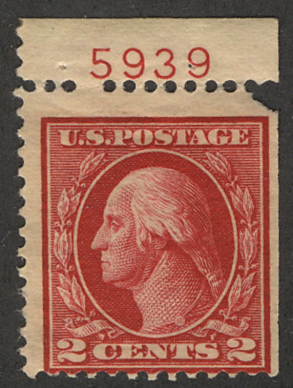 US #406a  BOOKLET SINGLE with PLATE NUMBER, F/VF mint hinged, wonderfully fre...