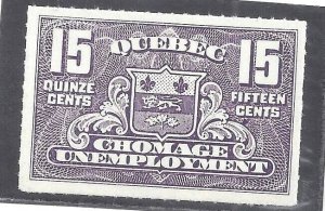 Canada # QU3 BOOTLEGGERS FORGERY UNEMPLOYMENT STAMP BS25759