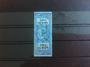 Antigua 1870 BF12 Used One Penny  Stamp Duty Stamp R39492