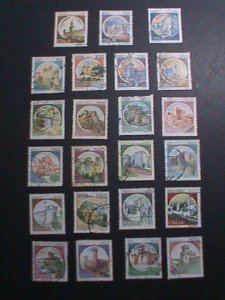 ​ITALIY-1980 VERY OLD ITALY FAMOUS CAST;ES USED STAMPS LARGE SETVERY FINE WE S