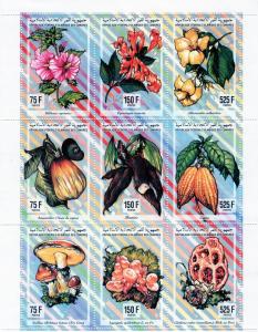 Comoro Islands Sc # 811 Flowers/Fungi  Shlt (9) PERF MNH '94