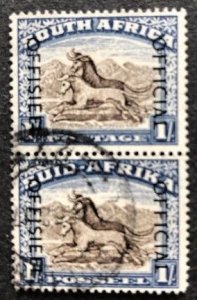 South Africa O49 Used, Vert, Pair, Overprinted