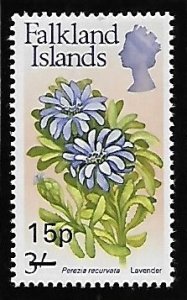 Falkland Islands # 208 - Lavender - surcharged - MLH.....{BRN17}