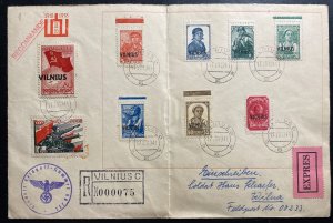 1941 Vilnius German Occupation Latvia Cover Russian Stamps Overprints Comp Set
