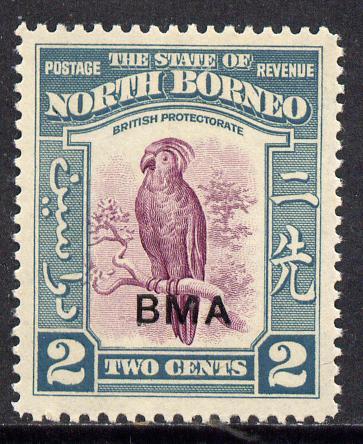 North Borneo 1945 BMA overprinted on Cockatoo 2c unmounte...