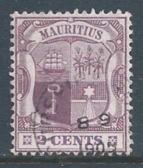 Mauritius #129 Used 2c Coat of Arms - Wmk. 3