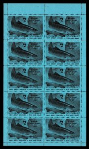 1967 NJ#13 Resident Trout Stamp - Block of 10 - OGNH - VF - Est. $80.00 (E#0745)