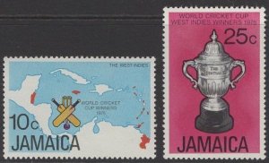 JAMAICA SG419/20 1976 WEST INDIAN VICTORY IN WORLD CRICKET CUP MNH