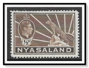 Nyasaland #54A KG VI & Leopard NG